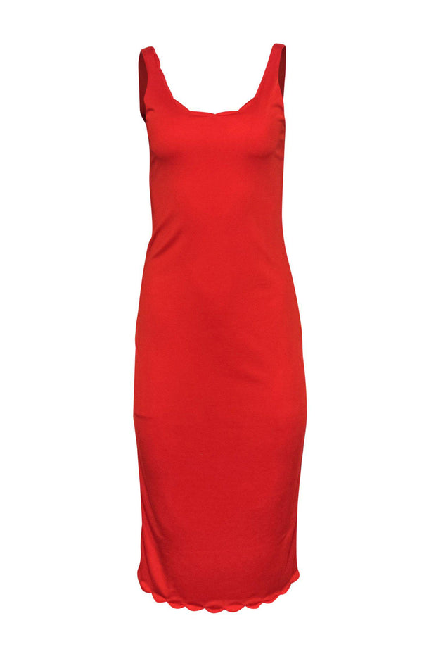 Current Boutique-House of Harlow 1960 x Revolve - Bright Orange Maxi Tank Dress w/ Scalloped Neckline Sz S