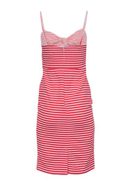 Current Boutique-Hutch - Red & White Striped Textured Sleeveless Midi Dress w/ Keyhole Sz XS