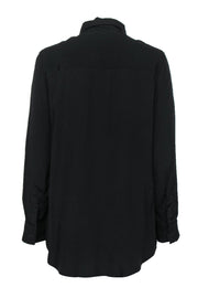 Current Boutique-IRO - Black Oversized Button-Up Blouse w/ Studs Sz 8