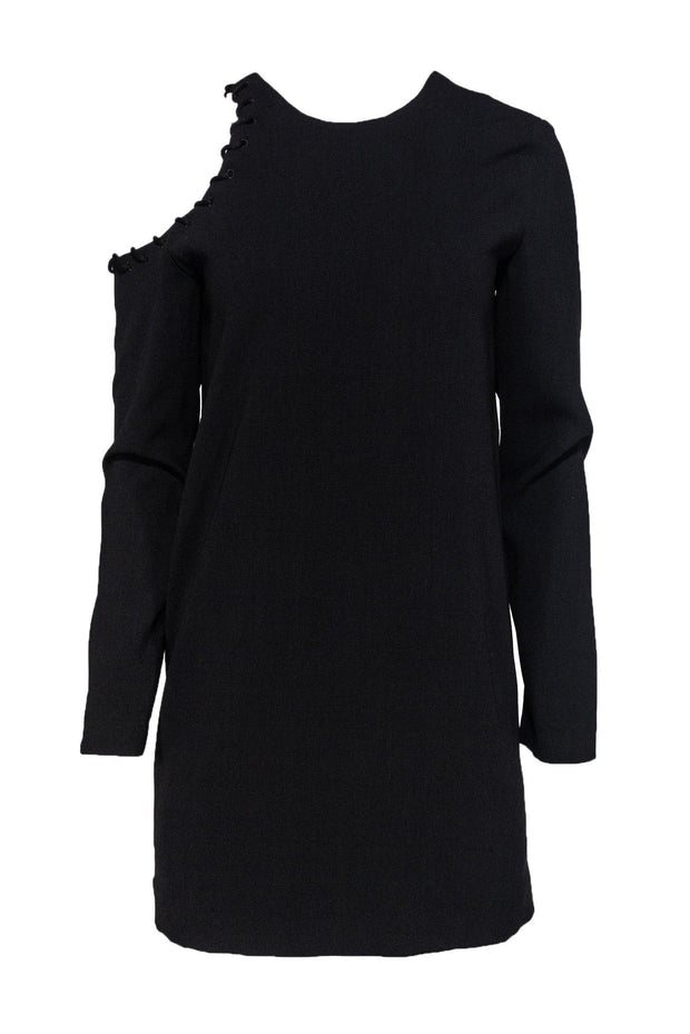 Current Boutique-IRO - Black Shift Dress w/ Single Cold Shoulder Sz 4