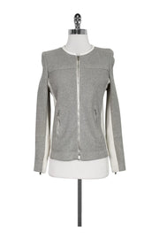 Current Boutique-IRO - Grey Knit Jacket w/ Cream Trim Sz 8