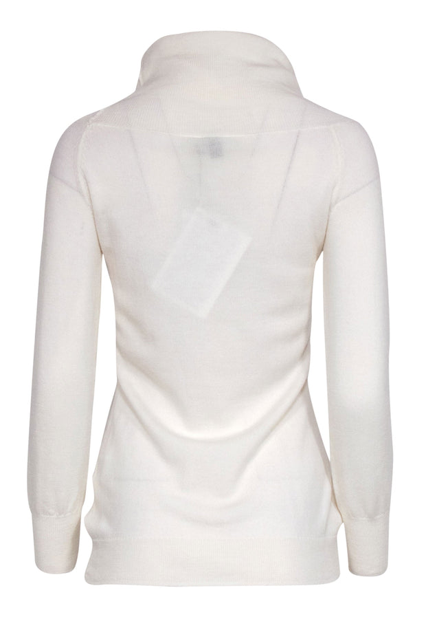 Current Boutique-Iris & Ink - White Wool Turtleneck Sweater Sz M