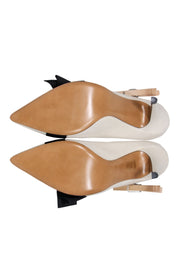 Current Boutique-Isabel Marant - Cream Pumps w/ Black Bow Tie Sz 11