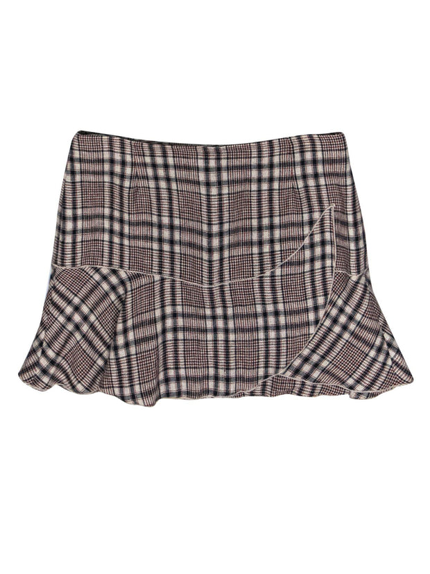 Current Boutique-Isabel Marant Etoile - Beige, Red & Navy Plaid Miniskirt Sz 6