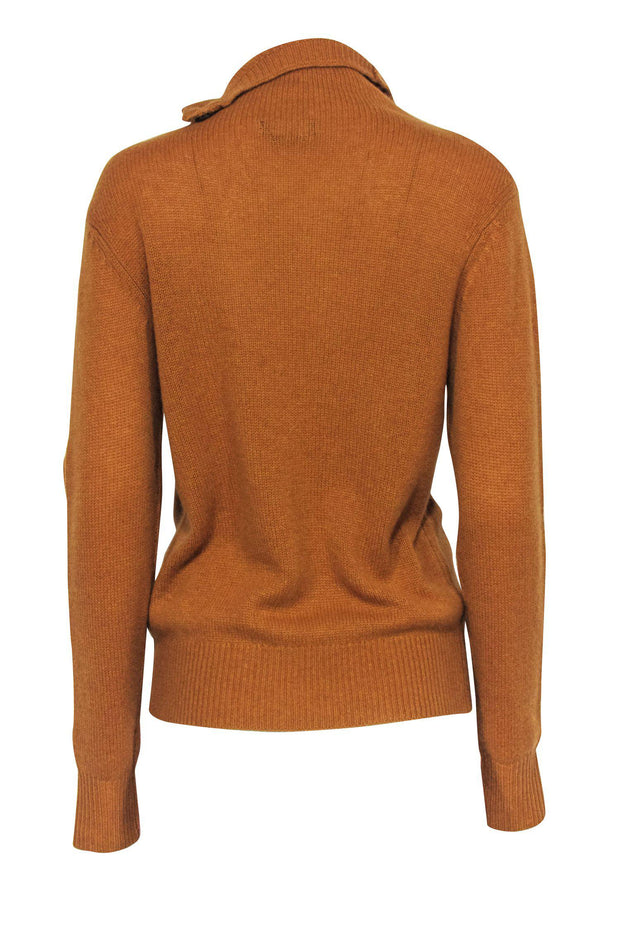 Current Boutique-Isabel Marant - Mustard Asymmetrical Button-Up Cashmere Sweater Sz 6