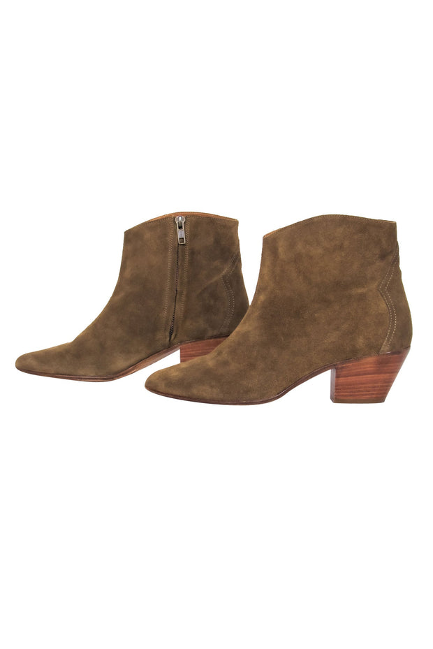 Current Boutique-Isabel Marant - Olive "Dacken Suede" Short Boot Sz 10