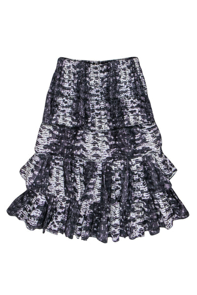 Current Boutique-Isabel Marant - Purple Snakeskin Printed Tiered Skirt Sz 4