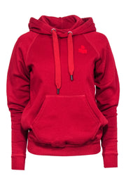 Current Boutique-Isabel Marant - Red Cotton Blend Hoodie w/ Contrast Stitching Sz 4