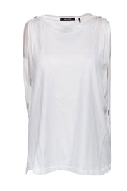 Current Boutique-Isabel Marant - White Cotton Tank w/ Shoulder Ties Sz 12