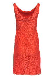 Current Boutique-Issa London - Bright Orange Lace Sheath Dress Sz 6