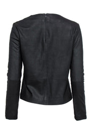 Current Boutique-J Brand - Black Leather Long Sleeve Top w/ Patch Pockets Sz XS