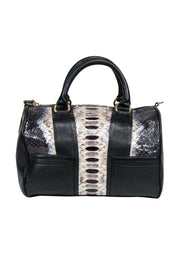 Current Boutique-J-Michael's Designs - Leather & Python Mini Greed Duffle Bag