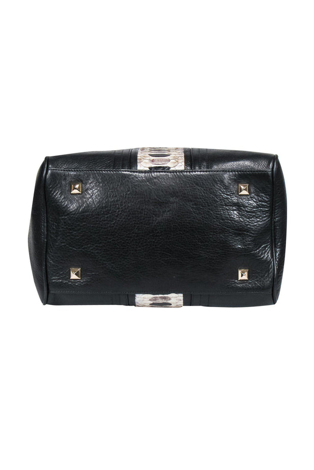 Current Boutique-J-Michael's Designs - Leather & Python Mini Greed Duffle Bag