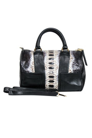 Current Boutique-J-Michael's Designs - Leather & Python Mini Greed Duffle Bag