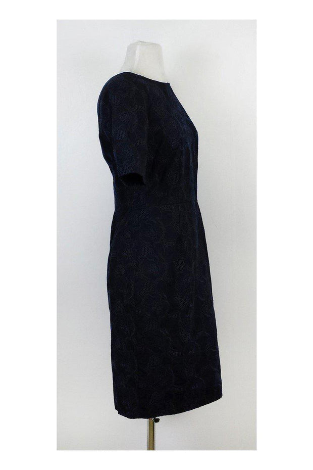 Current Boutique-J.Crew - Black & Navy Embroidered Floral Dress Sz 4