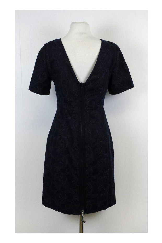 Current Boutique-J.Crew - Black & Navy Embroidered Floral Dress Sz 4