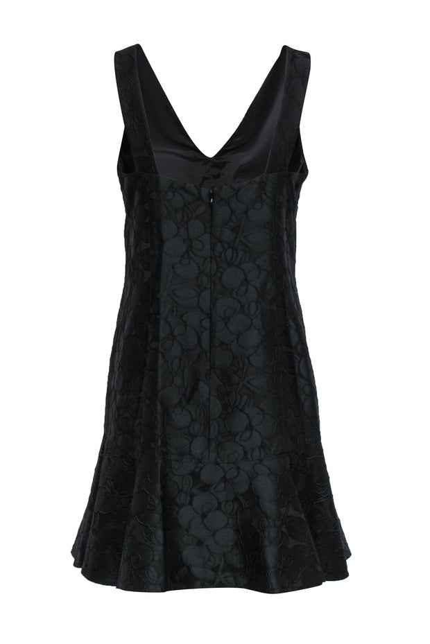 Current Boutique-J.Crew Collection - Black Floral Embroidered Sleeveless Dress w/ Flounce Sz 6