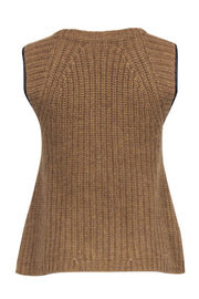 Current Boutique-J.Crew Collection - Brown Sleeveless Chunky Knit Sweater w/ Beads & Sequins Sz S