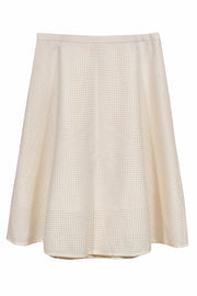 Current Boutique-J.Crew Collection - Cream Virgin Wool Skirt w/ Square Cutout Sz 6