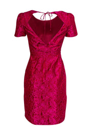 Current Boutique-J.Crew Collection - Metallic Magenta Floral Sheath Dress Sz 0