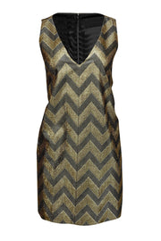 Current Boutique-J.Crew Collection - Navy & Gold Chevron Shift Dress Sz 8