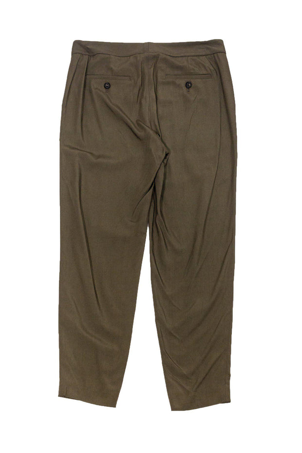 Current Boutique-J.Crew Collection - Olive Green Pants w/ Leather Pockets Sz 0