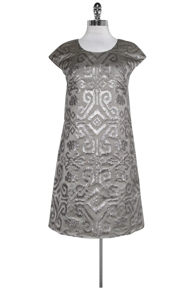 Current Boutique-J.Crew Collection - Silver Patterned Dress Sz 0