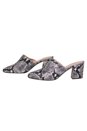 Current Boutique-J.Crew - Grey Snakeskin Print Mule Pumps Sz 10