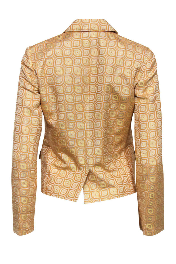 Current Boutique-J.Crew - Light Orange Metallic Patterned Blazer Sz 2