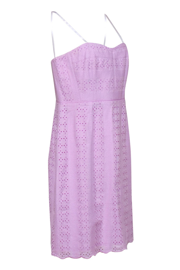 Current Boutique-J.Crew - Lilac Eyelet Sweetheart Neck Sheath Dress Sz 12