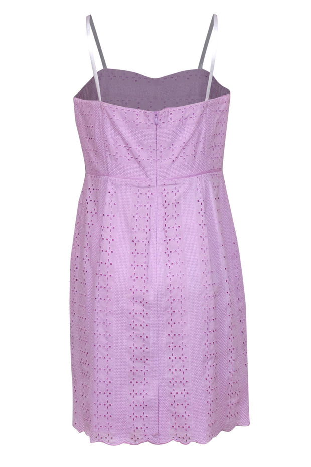 Current Boutique-J.Crew - Lilac Eyelet Sweetheart Neck Sheath Dress Sz 12