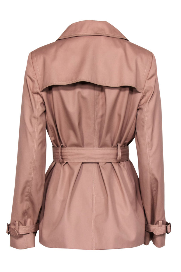 Current Boutique-J.Crew - Mauve Double Breasted Button-Up Belted Trench Coat Sz 10