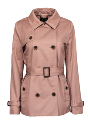 Current Boutique-J.Crew - Mauve Double Breasted Button-Up Belted Trench Coat Sz 10