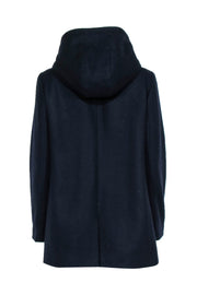 Current Boutique-J.Crew - Navy Italian Wool Pea Coat w/ Fur Hood Sz 10