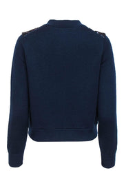 Current Boutique-J.Crew - Navy Sequined Crop Zip-Up Jacket Sz XS