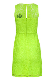 Current Boutique-J.Crew - Neon Yellow Floral Lace Sleeveless Sheath Dress Sz 00