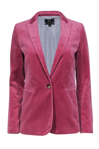 Current Boutique-J.Crew - Pink Velvet Single Button "Parke" Blazer Sz 2T