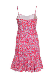 Current Boutique-J.Crew - Red, White & Pink Floral Print Cotton Dress Sz 10