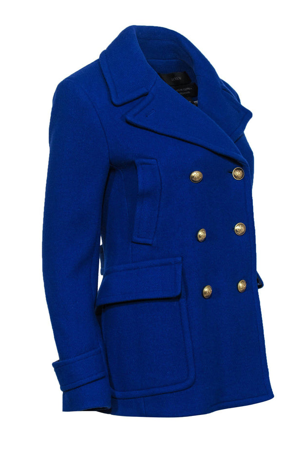 Current Boutique-J.Crew - Royal Blue Double Breasted Peacoat Sz 4