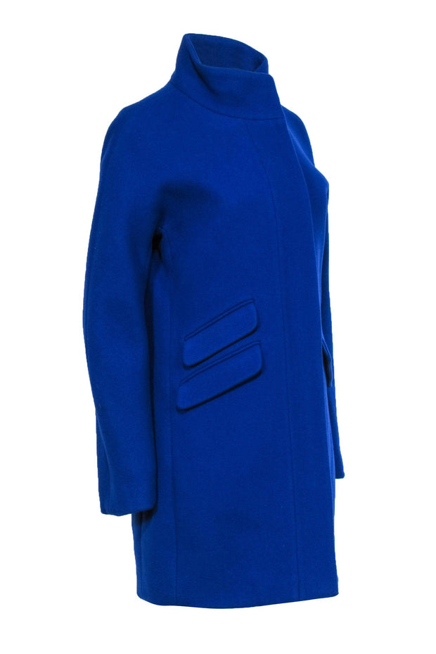 Current Boutique-J.Crew - Royal Blue Zipper Front Wool Coat Sz 8