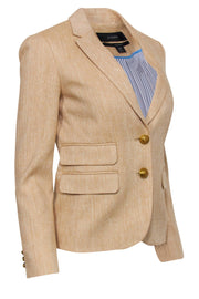 Current Boutique-J.Crew - Tan Herringbone Linen Blend Blazer Sz 00