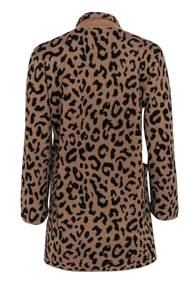 Current Boutique-J.Crew - Tan Leopard Print Open Front Cardigan Sz S