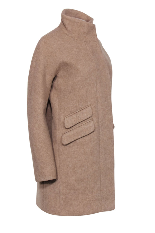 Current Boutique-J.Crew - Tan Zip-Up Wool Blend Coat Sz 6