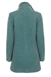 Current Boutique-J.Crew - Teal Zip-Up Wool Blend Coat Sz 8