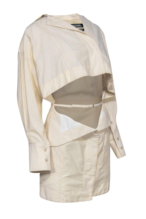 Current Boutique-Jacquemus - Cream Blazer & Miniskirt Cutout Dress Sz 4