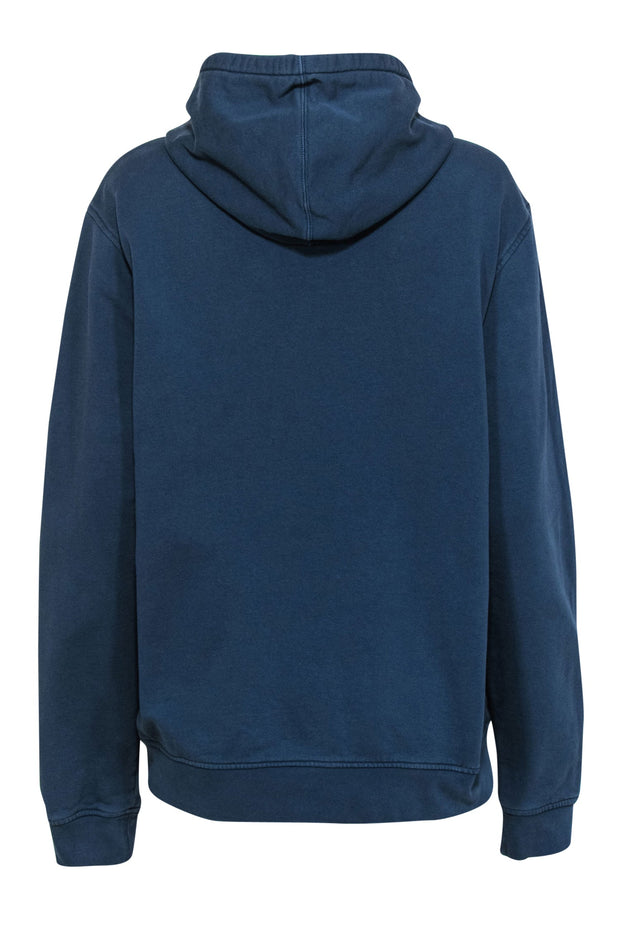 Current Boutique-Jacquemus - Slate Blue Logo Embroidered Cotton Hoodie Sz M