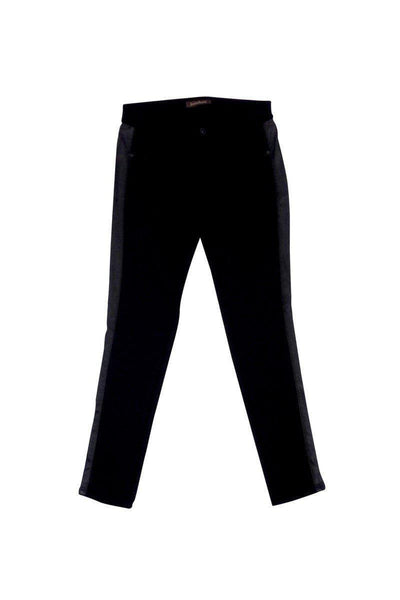 Current Boutique-James Jeans - Black Leather Accent Skinny Pants Sz 25