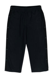 Current Boutique-James Perse - Black Wide Leg Joggers w/ Snaps Sz 2