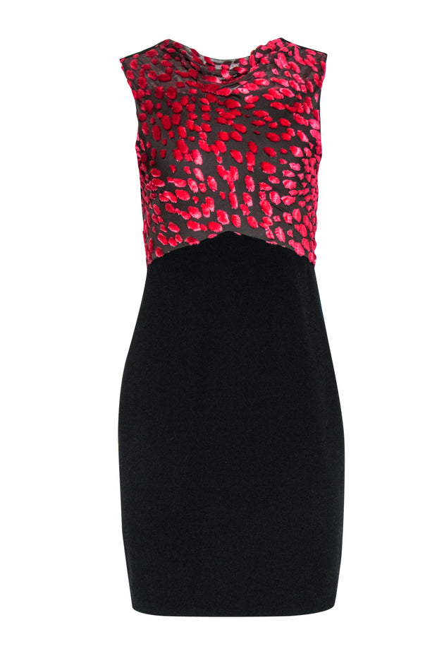 Current Boutique-Jason Wu - Black Sheath Dress w/ Fuzzy Bodice Design Sz 2