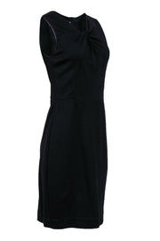 Current Boutique-Jason Wu - Black Twisted Front Midi Sheath Dress Sz 8